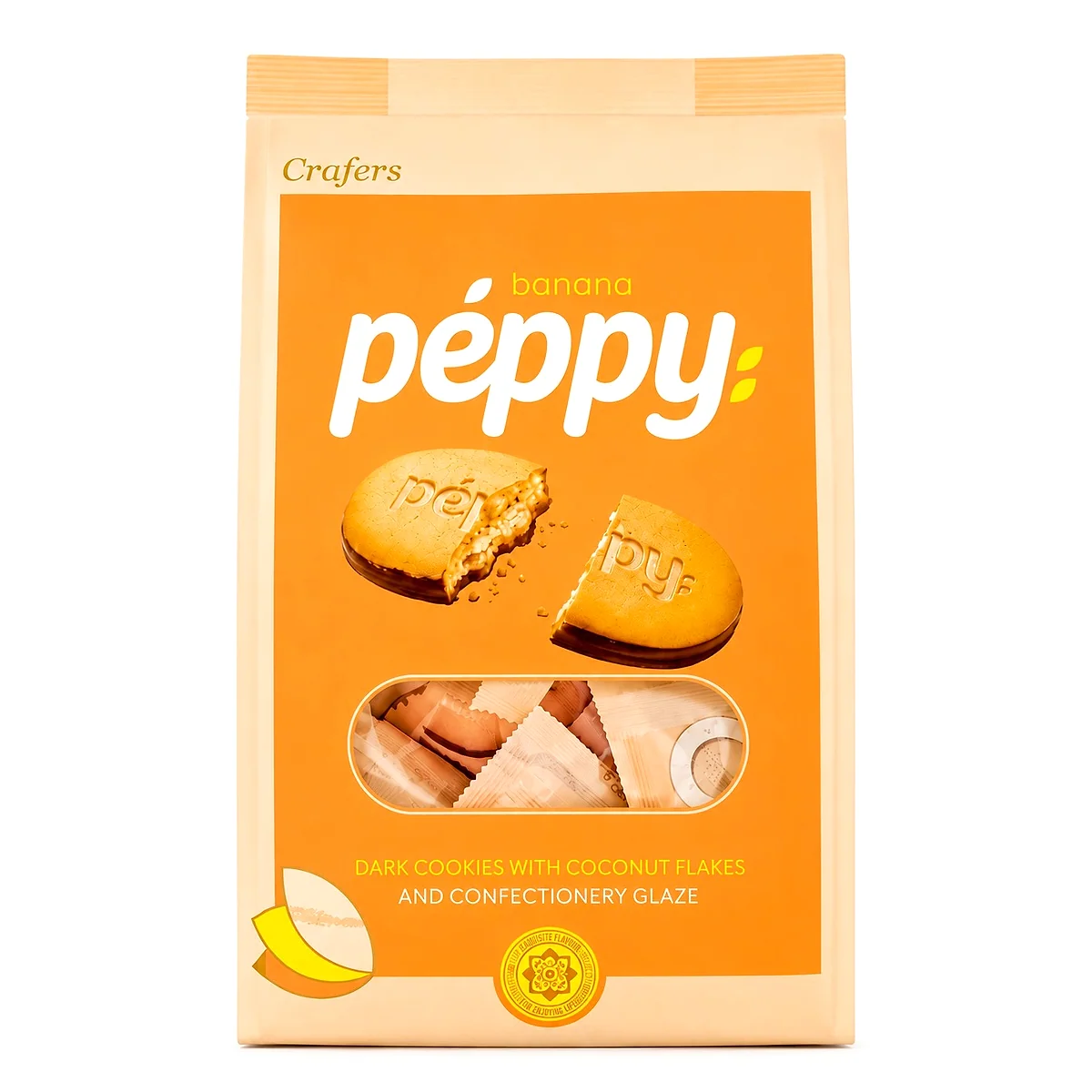 "Печенье ""Peppy"" со вкусом кокоса (белый) 300 гр"
